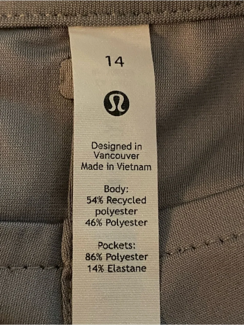 Lululemon Women’s City Sleek 5 Pocket Pants Size 14 Gray W5CPNS Gorpcore EUC